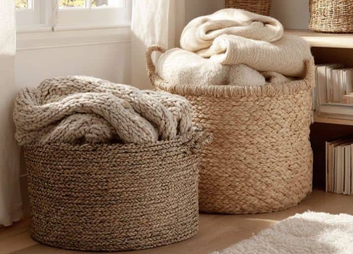 تصویر 1 از سبد حصیری لباس مناسب نظم دهی اتاق خواب و کمد